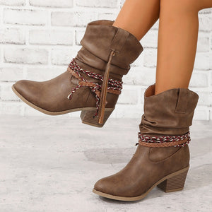 PU Leather,Rubber Imported Size & boots in Brown with slouchy silhouette