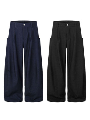 charcoal wide-leg pants