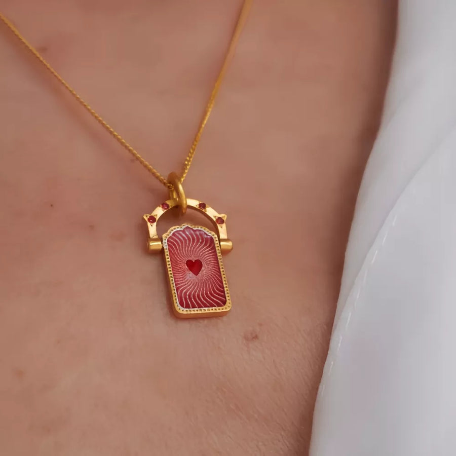 18K Gold-Plated,Resin,Titanium Steel Care instructions: Avoid wearing during exe necklace in Strawberry with straight