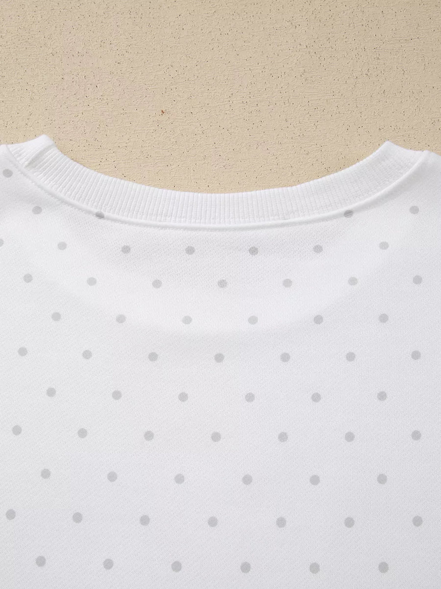 White relaxed lounge set with crew neck