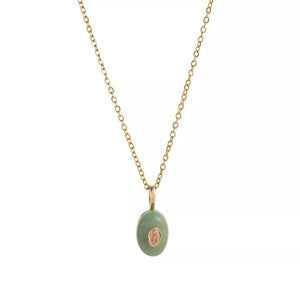 gold delicate chain with oval pendant necklace with not applicable