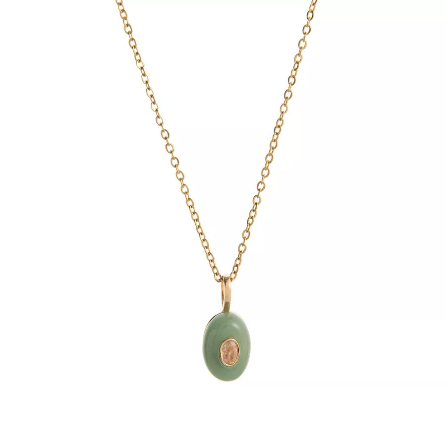 gold delicate chain with oval pendant necklace with not applicable