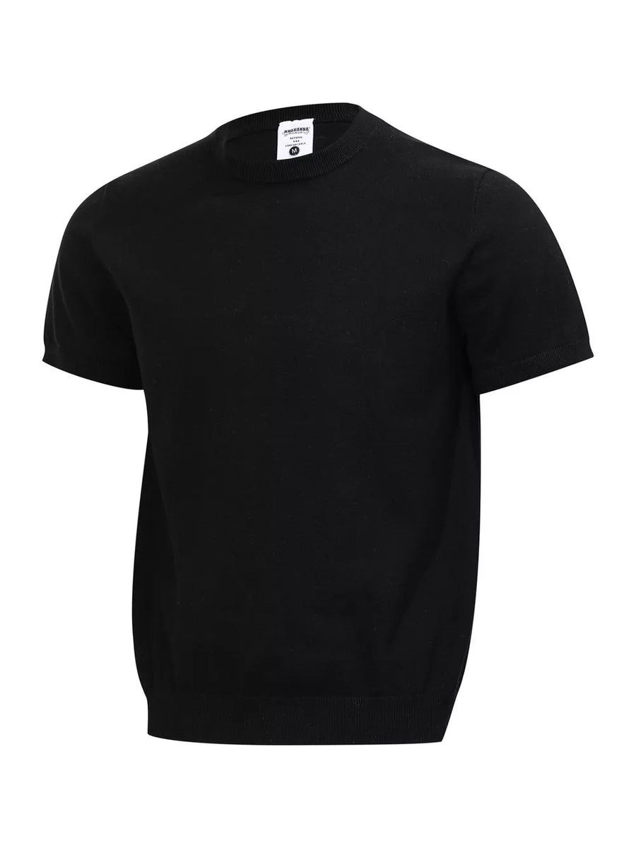 Black with Men's Classic Short Sleeve Knit Top