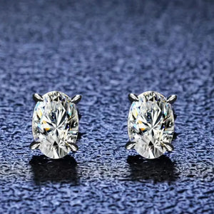 1 Carat Moissanite 925 Sterling Silver Stud Earrings in Silver
