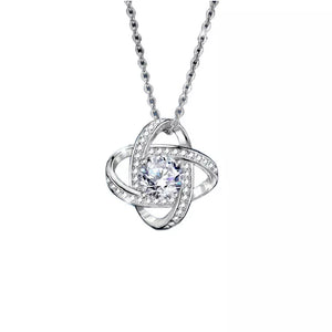 1 Carat Moissanite 925 Sterling Silver Pendant Necklace in silver with pendant