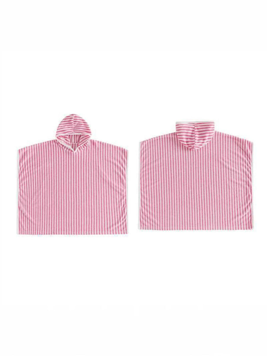 95% cotton, 5% spandex Care instructions: Machine wash cold poncho in pink with loose silhouette