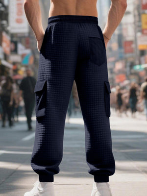 Men's Textured Cargo Joggers Plus Size, view 18