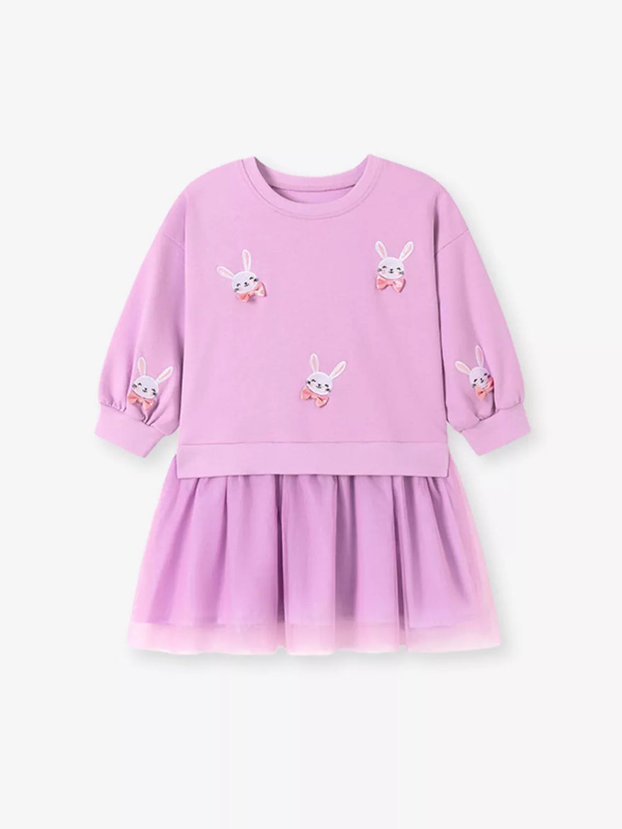 95%cotton, 5%spandex Care instructions: Machine wash cold sweater dress in lavender with A-line silhouette