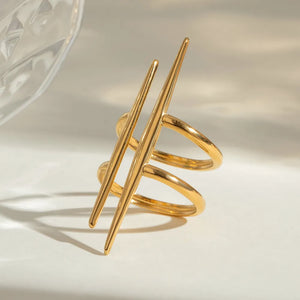 Gold ring featuring gold-plated and geometric