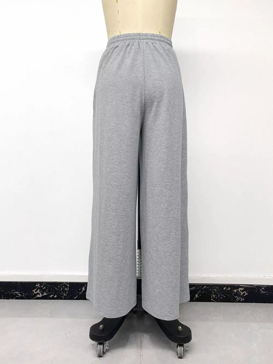 Drawstring Wide-leg Sweatpants option 8