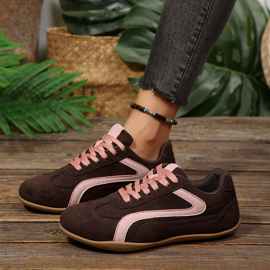 Round Toe Lace Up Sneakers Style 10600163842 in black with round toe
