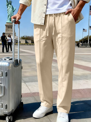 95%polyester,5%spandex Care instructions: Machine wash cold straight-leg pants in Denim Blue with straight silhouette