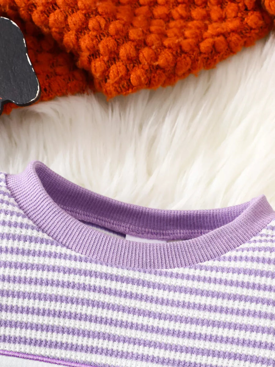 orange regular pajama set with crew neck