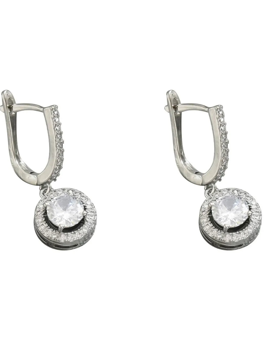 silver earrings with short and latch back