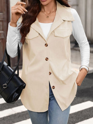 classic vest in Dusty Pink with collared