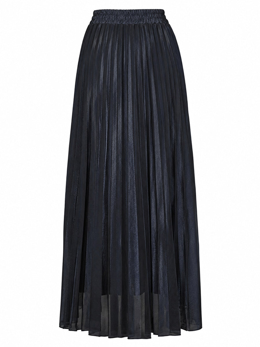 maxi skirt featuring pleated in Sophisticated Red with Polyester texture