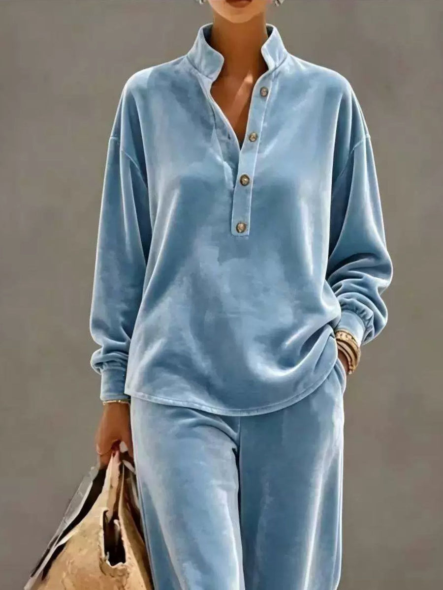100% polyester Care instructions: Machine wash cold pajama set in Black with relaxed silhouette