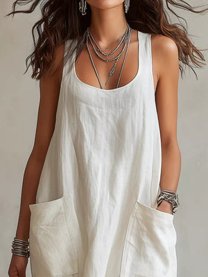 100% polyester Care instructions: Machine wash cold maxi dress in White with loose silhouette
