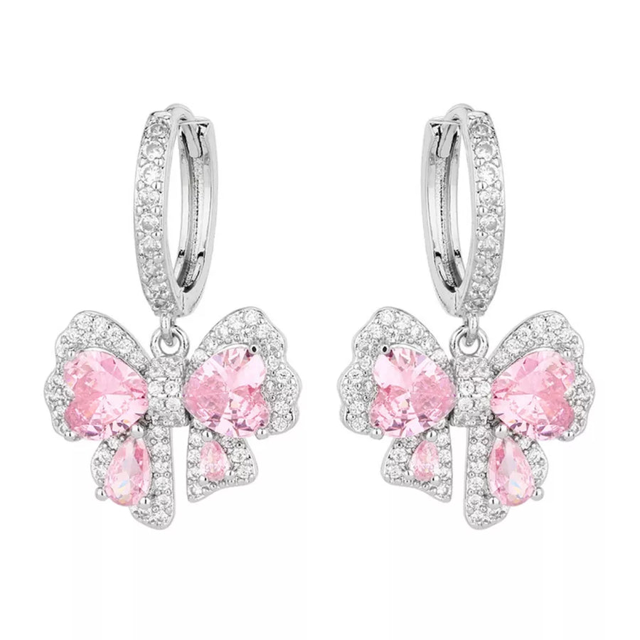 silver earrings with drop and snap