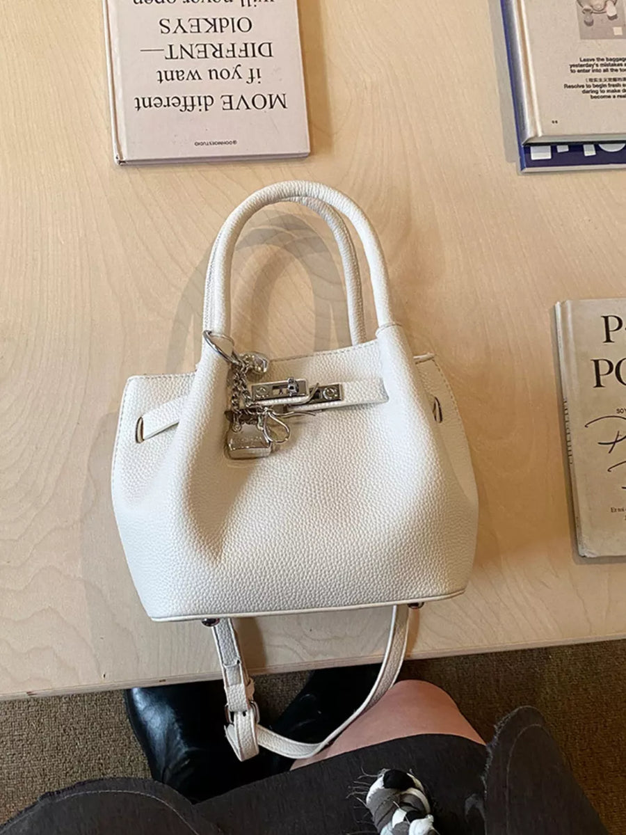Leather Crossbody Bag With Lock Detail option 6
