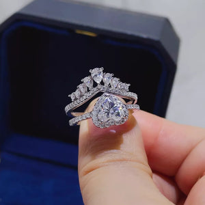2 Carat 925 Sterling Silver Moissanite Ring Set option 5