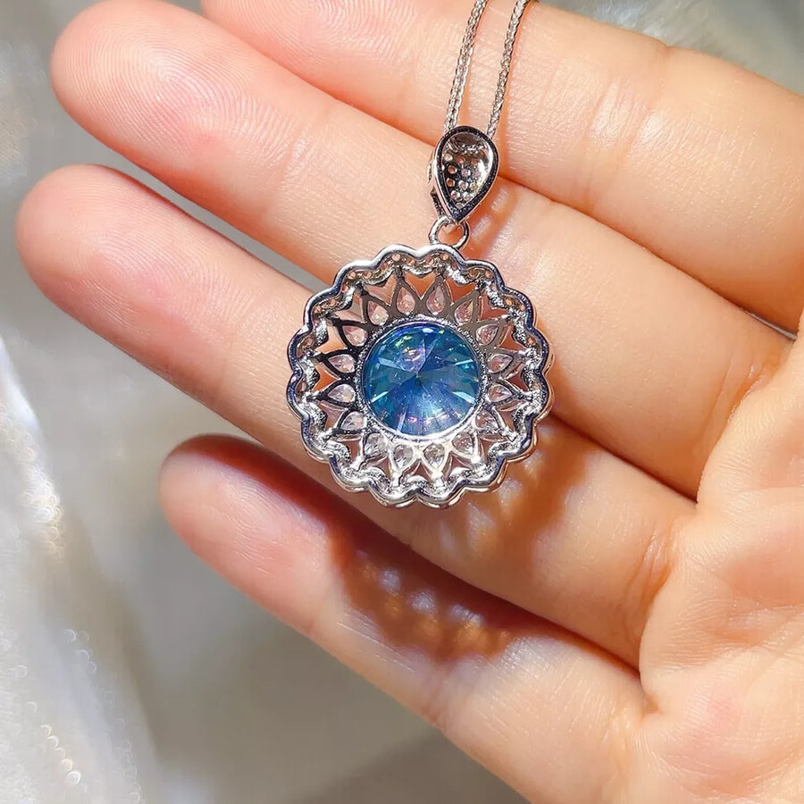 5 Carat 925 Sterling Silver Moissanite Pendant Necklace option 5
