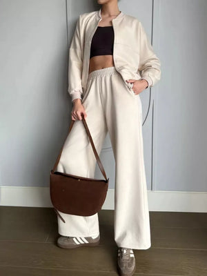 100% polyester Care instructions: Machine wash cold lounge set in Dark Gray with relaxed silhouette