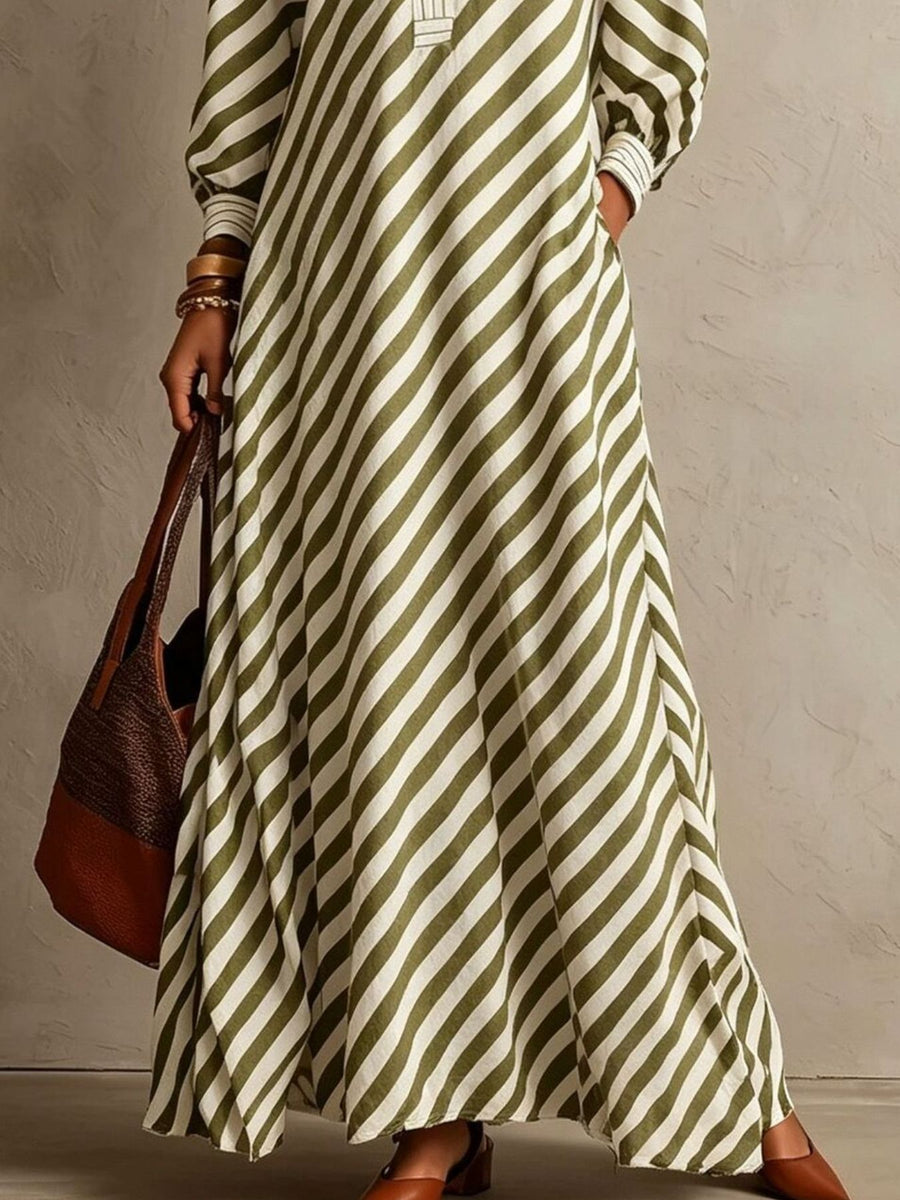 Light Blue A-line maxi dress with v-neck