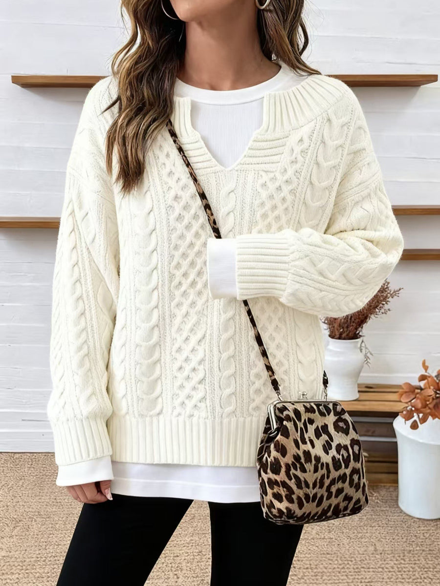 chocolate brown pullover sweater with ribbed and long sleeve