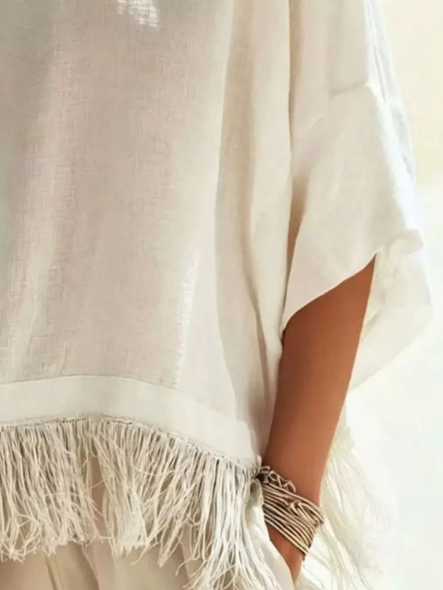 blouse in Pink with oversized and hip-length