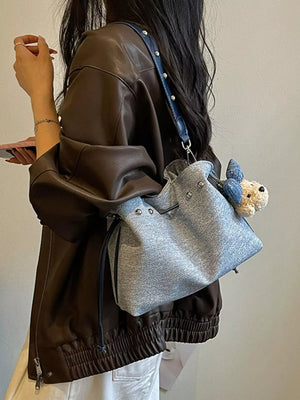 Bucket Crossbody Bag in Off-white