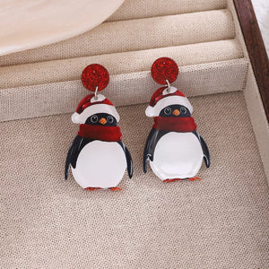 Burgundy earring with mini and post-back