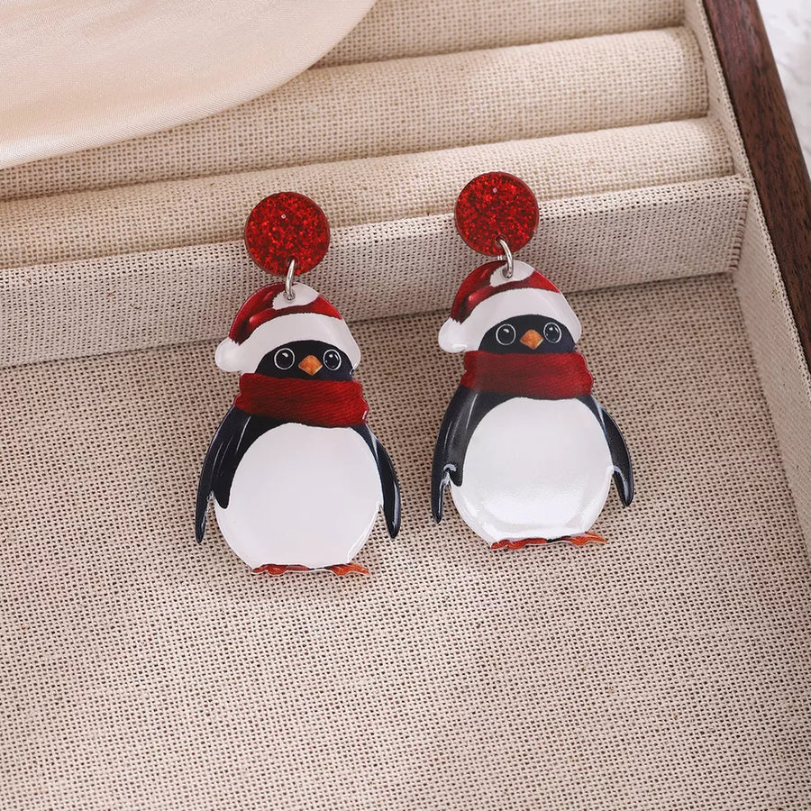 Burgundy earring with mini and post-back