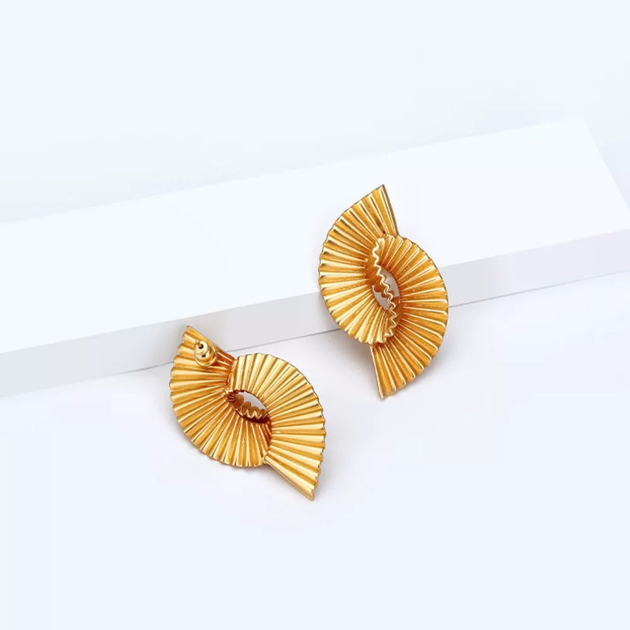 18K Gold-Plated, Copper Care instructions: Avoid wearing during exercise, as swe earrings in gold with geometric silhouette