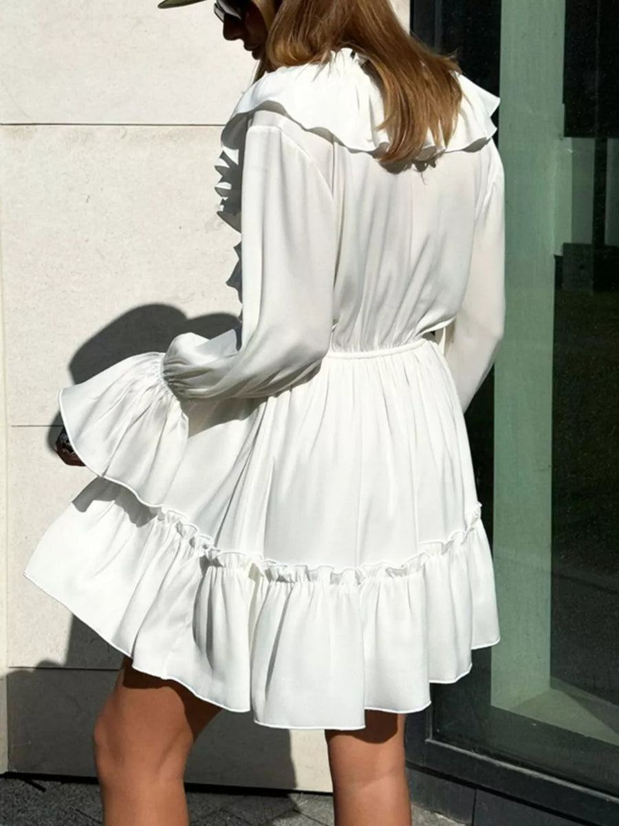 100% polyester Care instructions: Machine wash cold mini dress in Pink with A-line silhouette