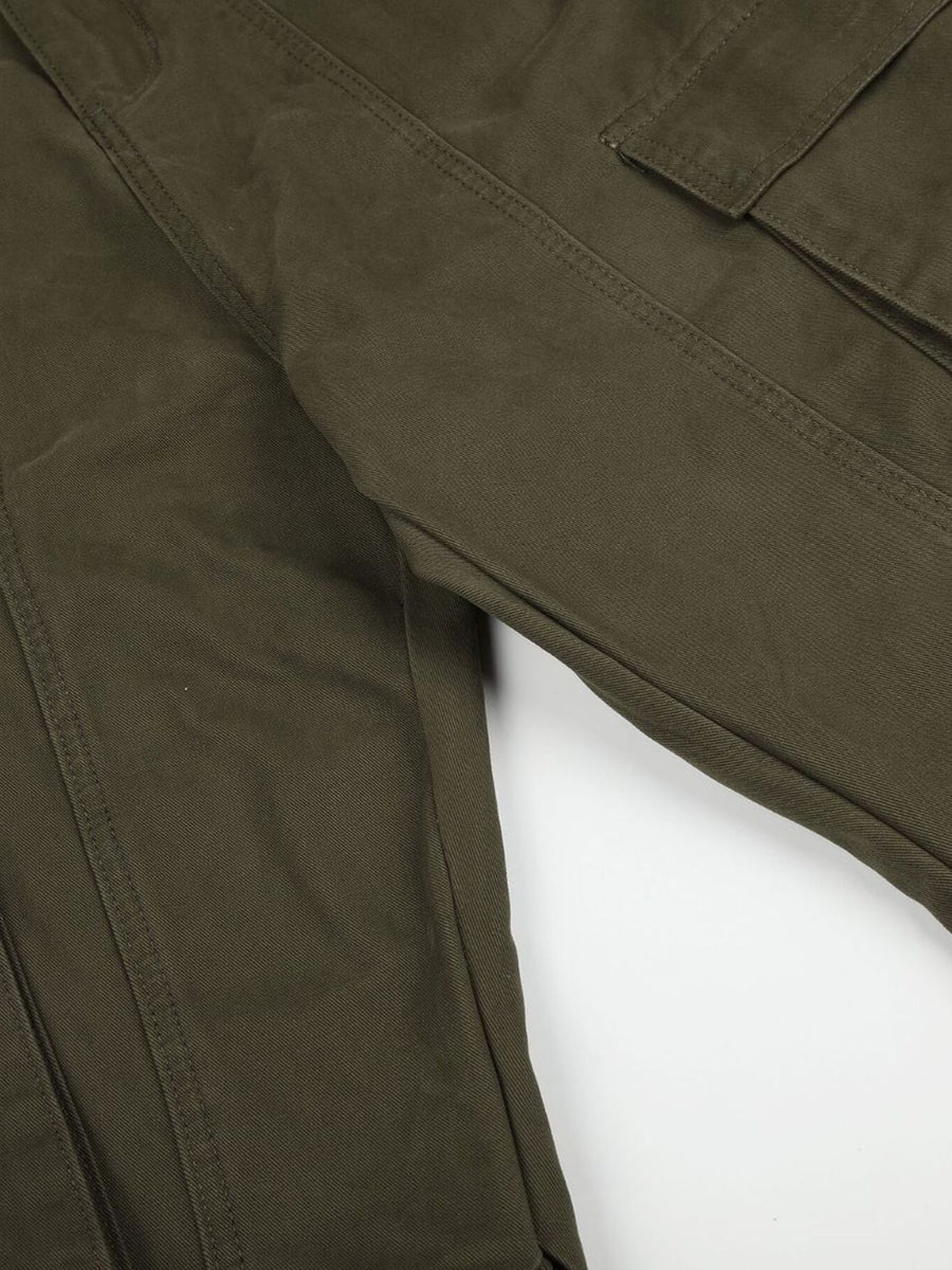 Men's High-Waisted Cargo Pants in Army Green