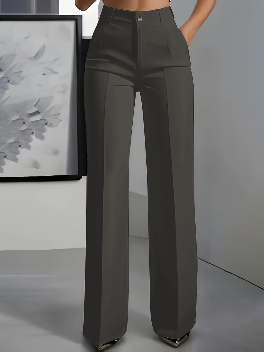 wide-leg pants in Royal Blue with high-waisted and full-length