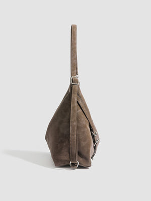 Multi-Way Convertible Hobo Handbag in Brown with convertible
