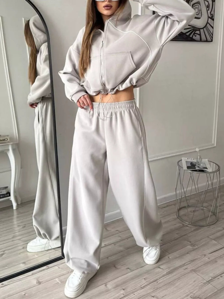 Light Blue relaxed lounge set with hooded