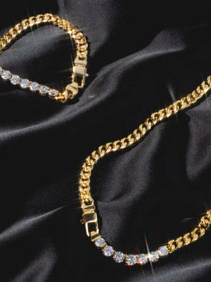 gold necklace with choker and lobster clasp