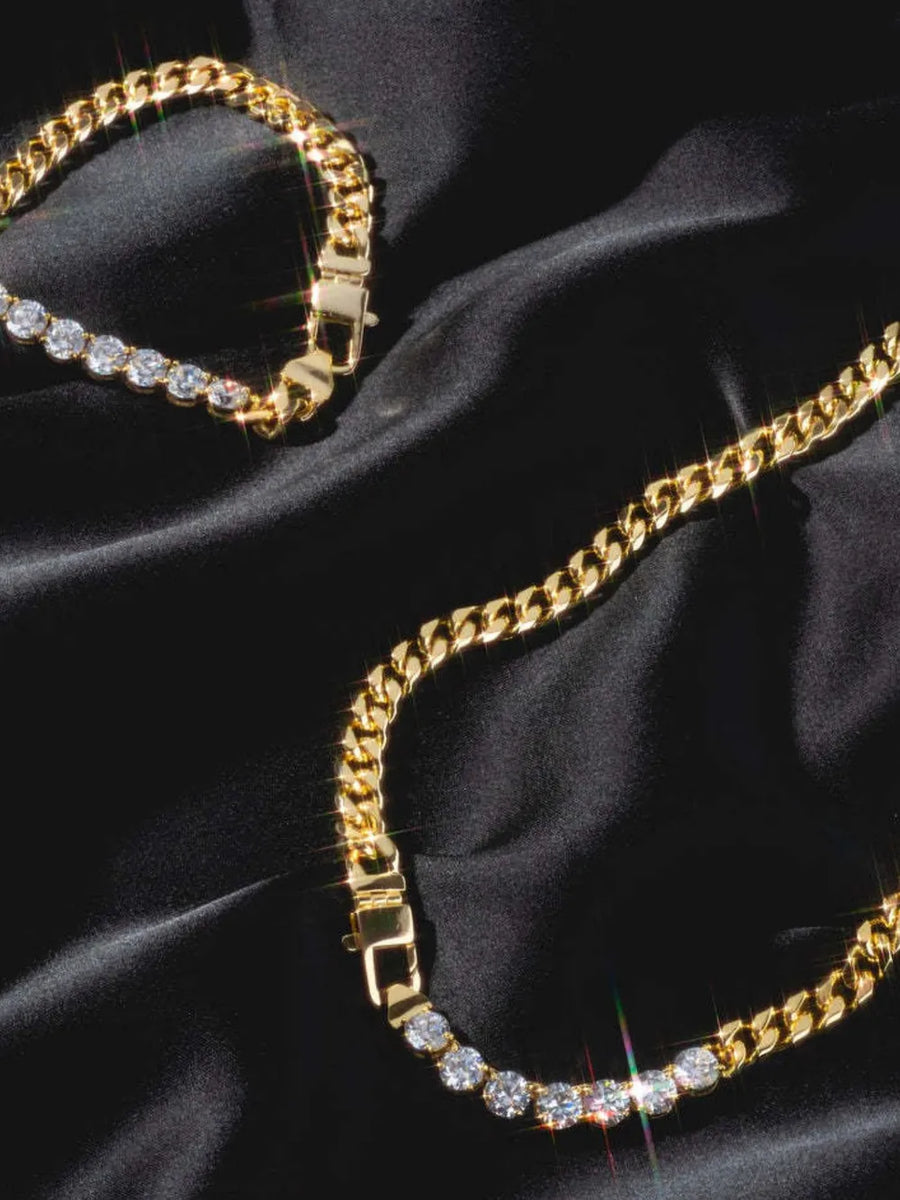 gold necklace with choker and lobster clasp