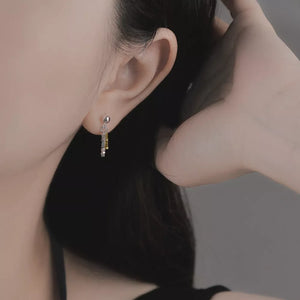 earrings in silver featuring drop design and drop fit