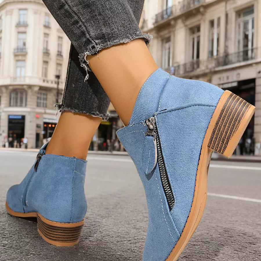 Suede,Rubber Imported Size & boots in Dark Blue with ankle boot silhouette