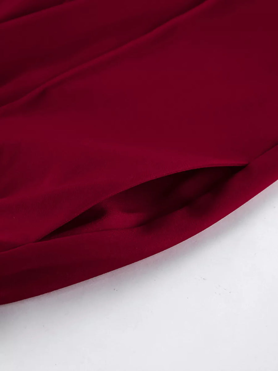 Wine Red with Two-Piece Sets 22
