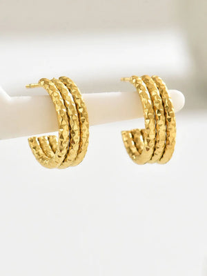 18K Gold-Plated,Stainless Steel Care instructions: Avoid wearing during exercise earrings in gold with hoop silhouette