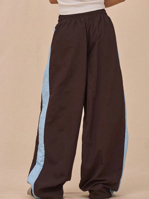 Gray tracksuit with zip-front, drawstring and color-block