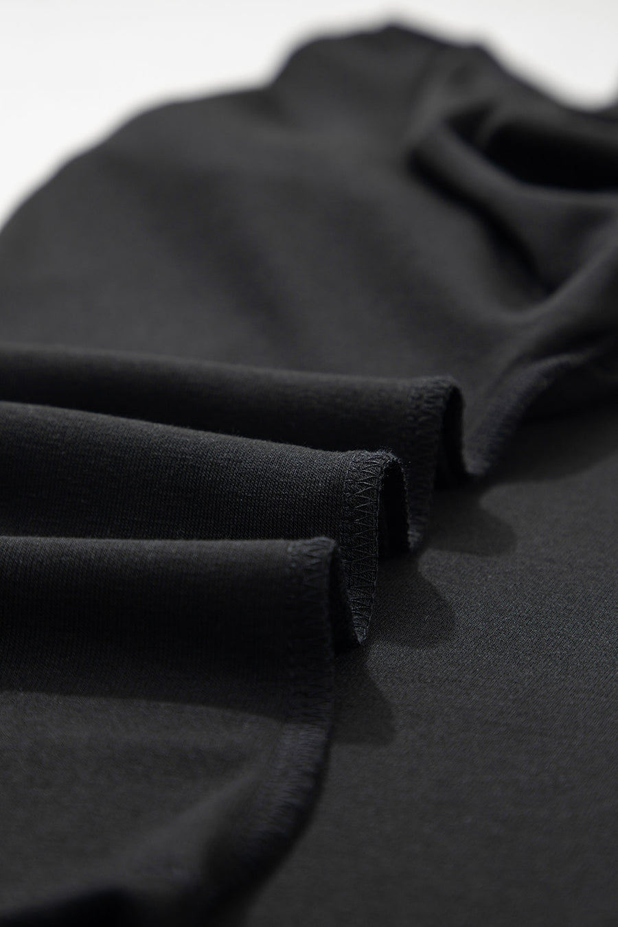 High Neck Long Sleeve Shirt in black