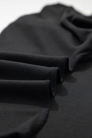 High Neck Long Sleeve Shirt in black