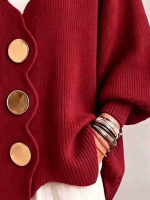 modern cardigan in Beige with v-neck