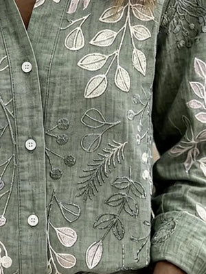 bohemian button-down shirt in Dusty Pink with collared